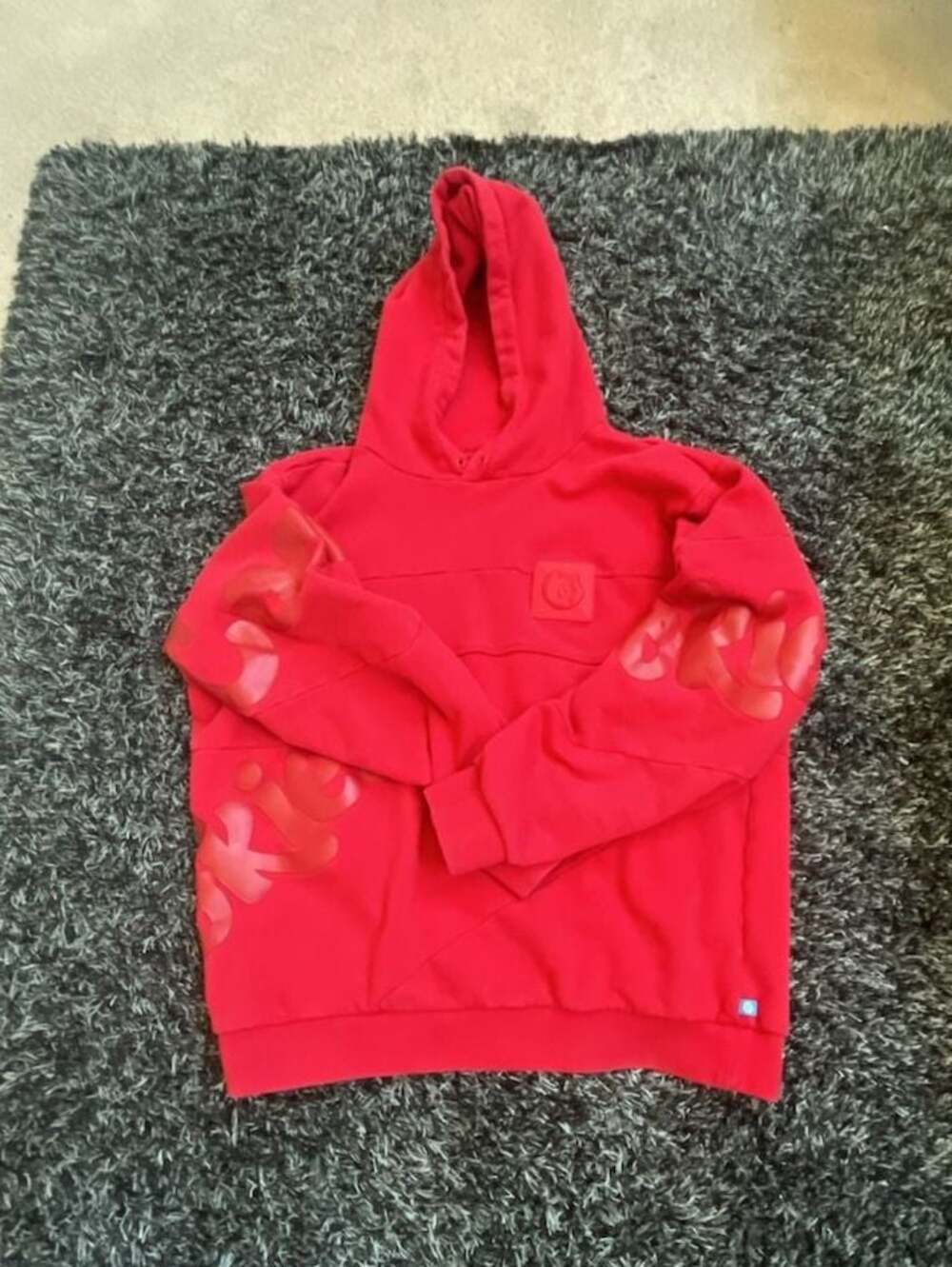 Cookies Geometric Hoodie in Red with Rubberized Logo